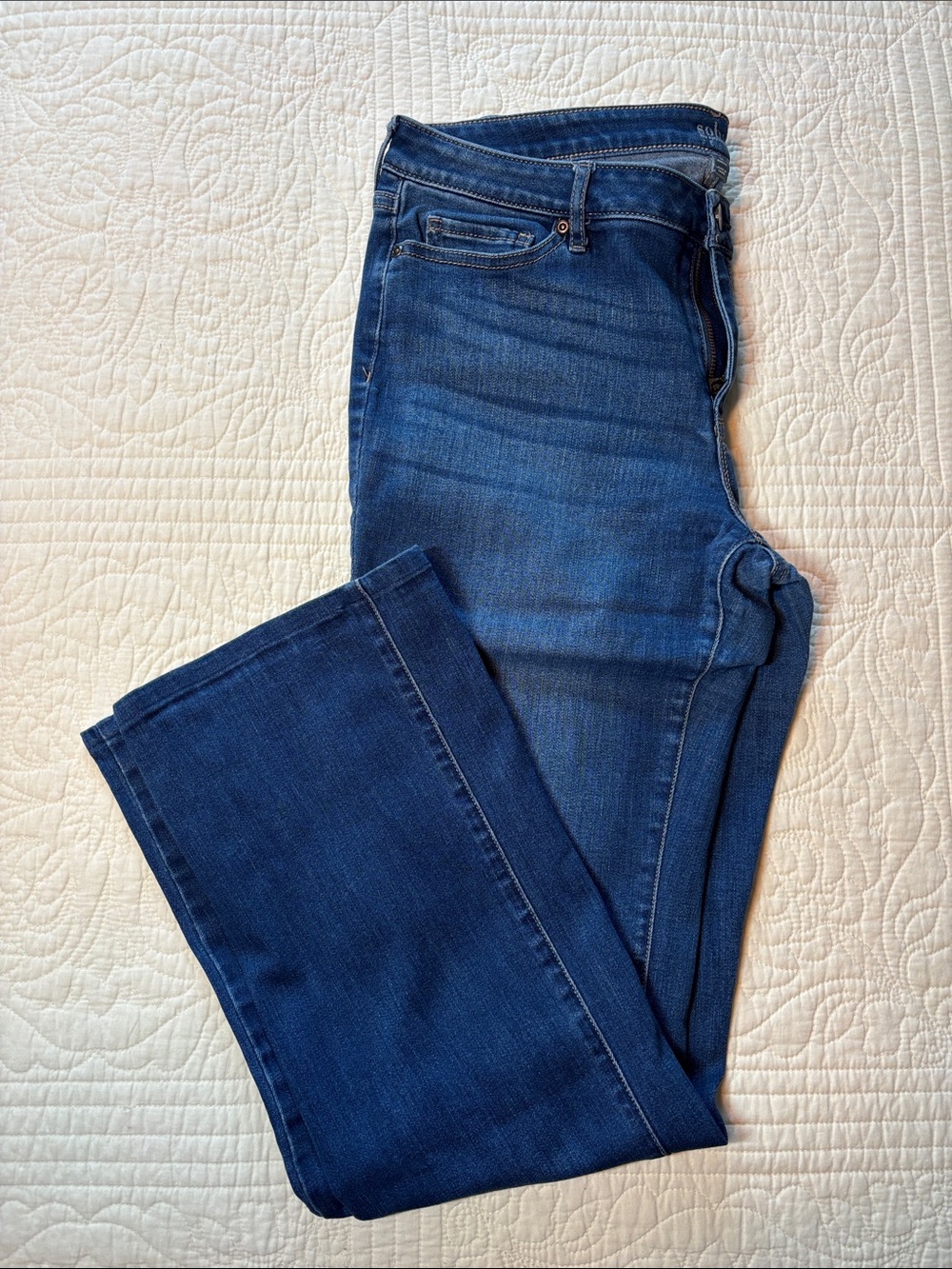 New York & Company Women's Boot Cut Jeans in Deep Blue
